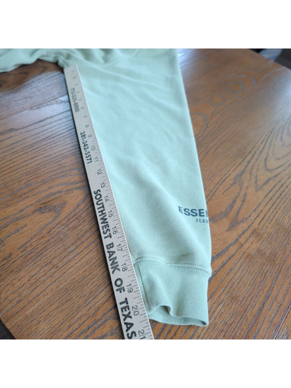 Fear of God Essentials Sweatshirt Mens S Sage Green Logo Crewneck Fleece - Picture 13 of 16